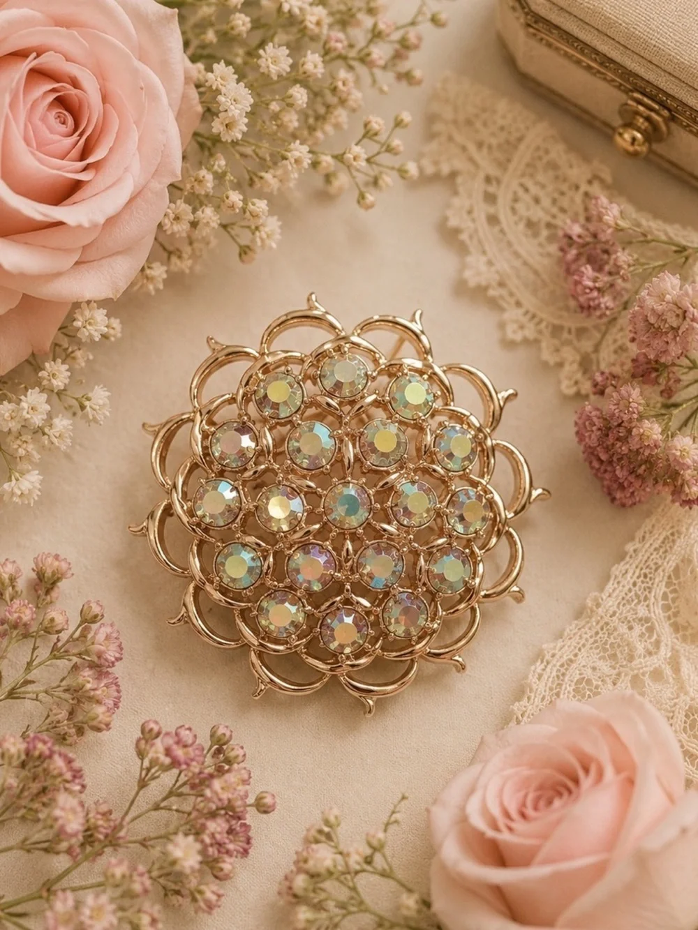 Sara Cov Coventry Rhinestone Brooch Pendant